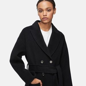 Anine Bing Ruth Coat with removable faux-fur collar, Size Small
